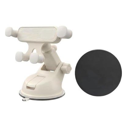 Car Phone Holder, Ultra-Durable Metal Cellphone Holder, 360° Rotation Cell Phone Car Mount, Suction Cup Auto Cellphone Mount, Universal for Most Smartphone (White) - color: White