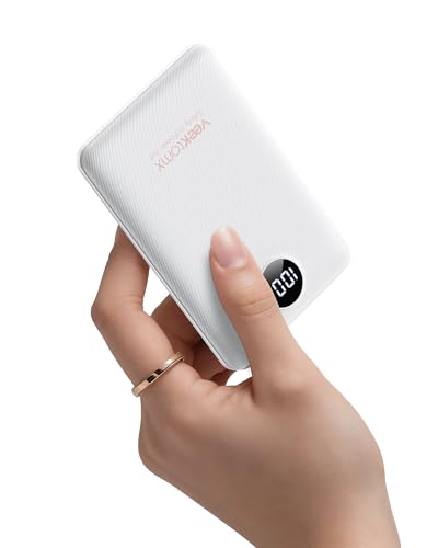 Portable Charger 10000mAh, Ultra Slim Power Bank Fast Charging (White) - color: white
