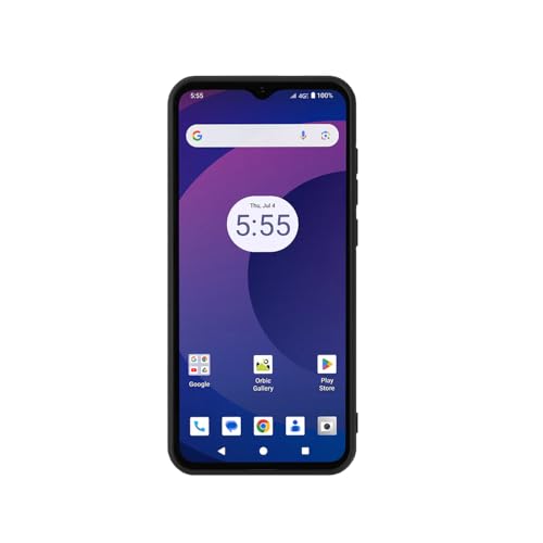 for Orbic-Joy-2 Phone Case with Tempered Glass Screen Protector RC656V [Soft TPU] Slim Matte Black Case [Lightweight] Shockproof Drop Proof Protective Phone Case for Orbic Joy 2 4G Smartphone