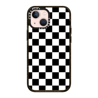 CASETiFY for iPhone 13 Mini Case - Impact | Slim Fit | 6.6 ft. Drop Protection | Black White Check Checkerboard Chess Board Two Tone Ska Pattern | Black - color: Black White Check Checkerboard, size: Iphone 13 Mini (5.4")