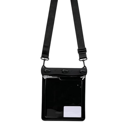 Phone Waterproof Pouch Touchscreen Large Shoulder Bag | Underwater Cell Phone Case for Cruise, Travel, Pool, Rafting, Diving, Snorkeling, Ship, Kayak - color: Black