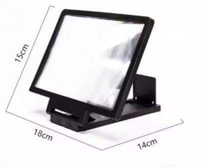 Mobile Phone Screen Amplifier HD Magnifier for Smartphones, Foldable Stand - color: Black 10"