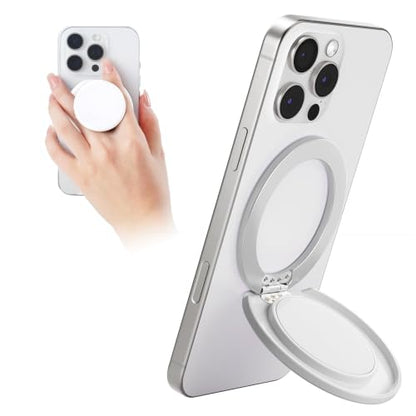 Grippopso for MagSafe Phone Grip,Magnetic Phone Grip Holder Phone Stand - color: White