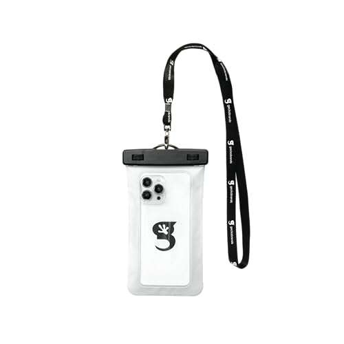 geckobrands Large Phone Dry Bag – IPX8 Waterproof with Lanyard for Submersion Protection – Fits Most iPhone and Samsung Galaxy Models White - color: White