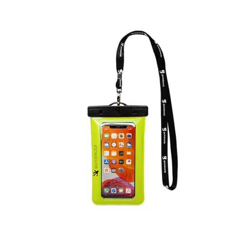 geckobrands Large Phone Dry Bag – IPX8 Waterproof with Lanyard for Submersion Protection – Fits Most iPhone and Samsung Galaxy Models Neon Green - color: Neon Green