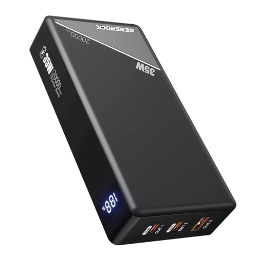 GENSROCK Portable Charger Power Bank 20000mAh,Travel Power Bank - color: Gray