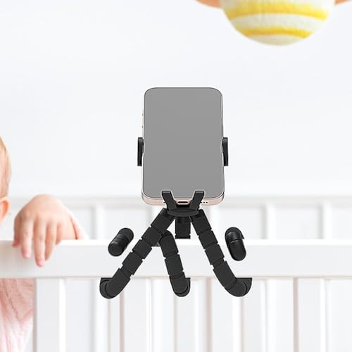 Baby Stroller Phone Holder, Phone Holder for Shopping Cart, Golf Cart, Push Cart, 360° Rotation Portable Cell Phone Clamp for Motorcycle, Scooter, ATV, Boat, Spin Bike, Treadmill, Handlebar.