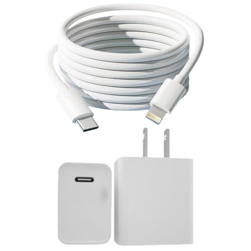 for Extra Long 10FT USB C to Lightning Cable 27W with PD Charger 1 Pack