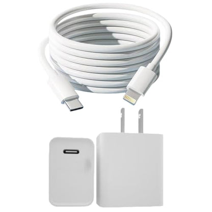 for Extra Long 10FT USB C to Lightning Cable 27W with PD Charger 1 Pack