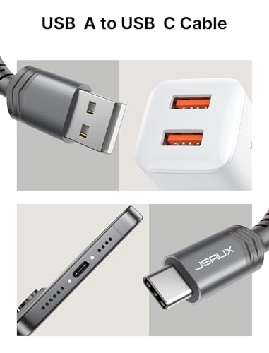 JSAUX USB to USB C Cable, USB C Cable for iPhone 17, 3-Pack (10+6.6+3.3FT) - color: Grey, size: 3.3ft+6.6ft+10ft