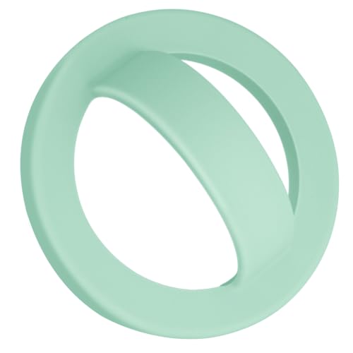Magnetic Silicone Ring Grip Phone Holder, Rotating Finger Loop Ring Grip Holder, Soft and Portable, Strong Magnetic Attraction, Compatible with Magsafe Phone Case (Light Cyan) - color: Light Cyan