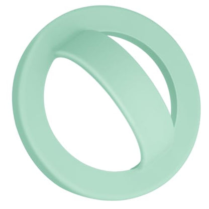 Magnetic Silicone Ring Grip Phone Holder, Rotating Finger Loop Ring Grip Holder, Soft and Portable, Strong Magnetic Attraction, Compatible with Magsafe Phone Case (Light Cyan) - color: Light Cyan