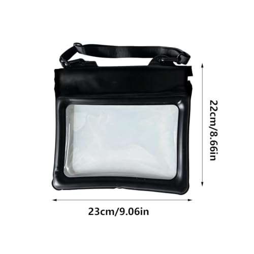 Waterproof Phone Pouch Bag Touchscreen Dry Bag For Swimming | PVC, 23×22cm, adjustable strap, waterproof touchscreen design for swimming, beach, kayaking and rafting. - color: Black
