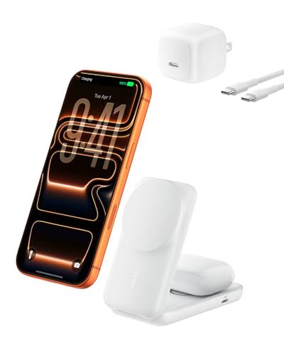 Belkin Qi2.2 25W Wireless 2 in 1 Foldable Fast Charging Station + USB C - color: White