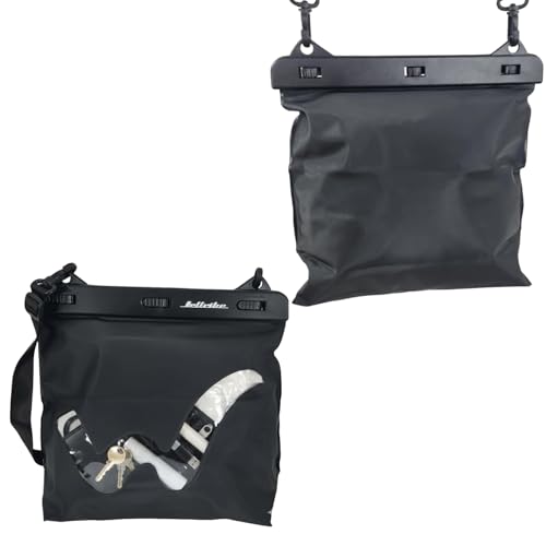 Jettribe Waterproof PWC Ride Bag - Submersible Dry Bag Pouch with Triple Snap-Lock & Heat Welded Seams - Adjustable Shoulder Strap Crossbody for Jet Ski, Kayaking, Boating & Beach - 11" x 8.5"