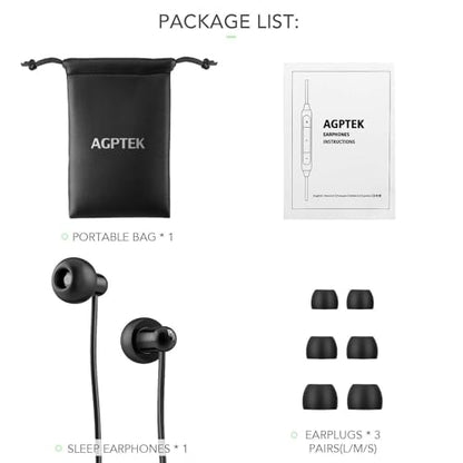AGPTEK Sleep Earbuds, in-Ear Earphones for Sleeping with 3 Sizes