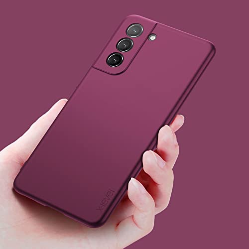 X-level for Samsung Galaxy S21+ Plus Case Super Thin Slim Fit Soft Flexible TPU [Guardian Series] S21 Plus Phone Back Cover Light Protective Matte Finish Coating for S21+ Plus-Camera Lens Updated - color: Wine red [Camera Protection Updated]