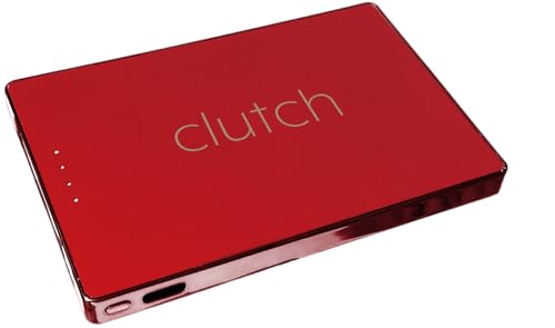 Clutch - Pro USB-C Portable Charger - Compatible with iPhone 15, 16, 17 & Android Devices - Power Bank Magnetic Battery - TSA Travel Approved - USB Rechargeable - Built-in Cable - 5000 mAh - 3.7oz - color: Red