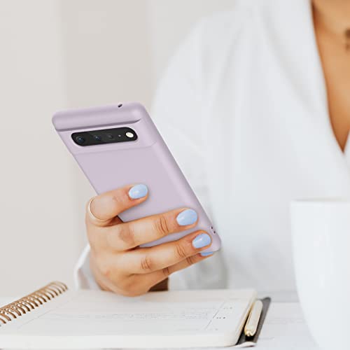 Silicone Phone Case Compatible with Google Pixel 6, Soft Protective Smart Phone Case for Women Men, Durable Anti-Scratch Shockproof Phone Cover Lilac - color: Lilac