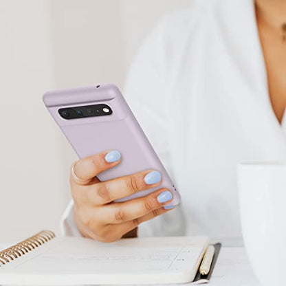 Silicone Phone Case Compatible with Google Pixel 6, Soft Protective Smart Phone Case for Women Men, Durable Anti-Scratch Shockproof Phone Cover Lilac - color: Lilac