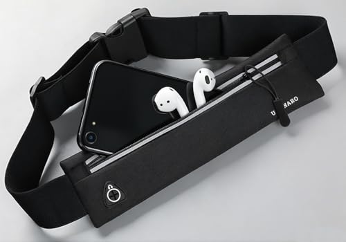 U·LANARO Slim Running Belt Fanny Pack Running Phone Holder Waist Band Pouch - color: Dark Blue