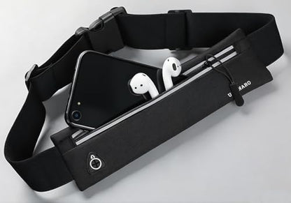 U·LANARO Slim Running Belt Fanny Pack Running Phone Holder Waist Band Pouch - color: Dark Blue