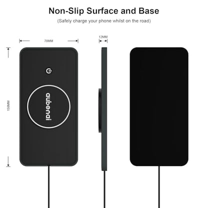 Magnetic Wireless Car Charger Pad, Aubenai 15W RGB Fast Wireless Charging Pad Non Slip Charging Mat with 70cm Extension Cable Compatible with Magsafe Charger iPhone 16 15 14 13 12 (Extension USB-C) - color: Black-Extension USB-C