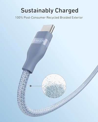 Anker Nano USB C to USB C Cable, 240W Fast Charging Cable (Blue, 6ft) - color: Blue, size: 6ft