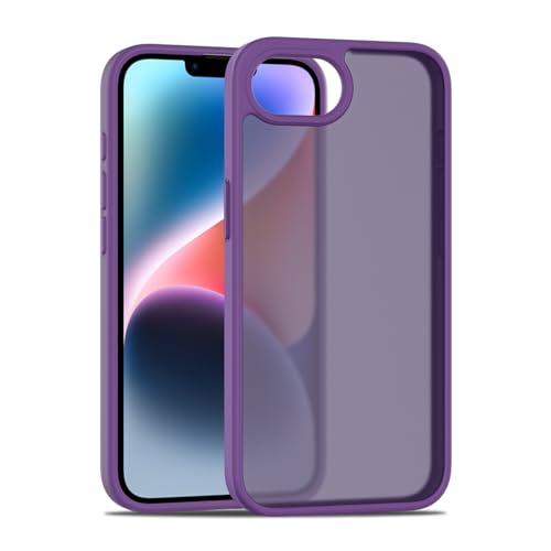 TENOC Phone Case Compatible with iPhone SE (2nd 2020 and 3rd 2022 Generation) & iPhone 7 & iPhone 8, Dark Purple Case Translucent Protective Bumper Matte Hard Back Cover for 4.7 Inch - color: Dark Purple, size: iPhone 7/8/SE