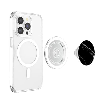 Elegant Black Marble-Look - Black Grey White - Simple Modern PopSockets PopGrip: Swappable Grip for Phones & Tablets PopSockets MagSafe PopGrip for iPhone - style: MagSafe