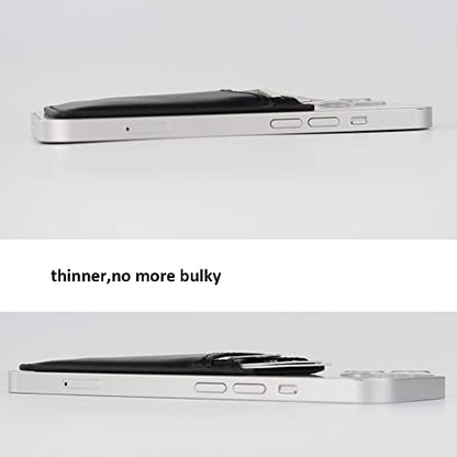 2Pack Phone Card Holder,Leather Phone Wallet Adhesive Stick On Credit Card Pocket for Back of Phone Case iPhone and Android-Black - color: Black,Black