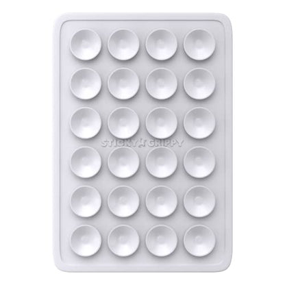 StickyGrippy Suction Phone Case Mount, Silicon Adhesive Phone Accessory for iPhone and Android, Hands-Free Fidget Toy Mirror Shower Phone Holder, Tiktok Videos and Selfies (White) - color: White