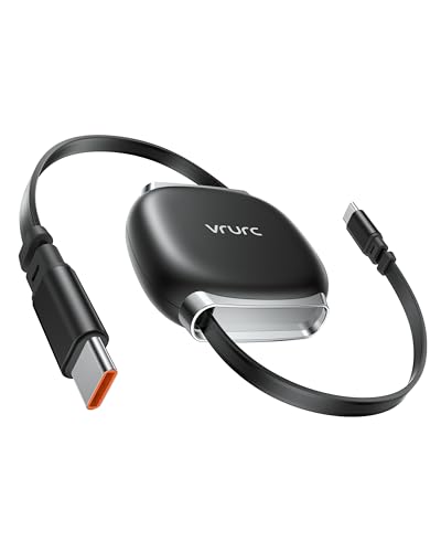 VRURC Ultra 240W Fast Charging Retractable USB C Cable 3.3ft