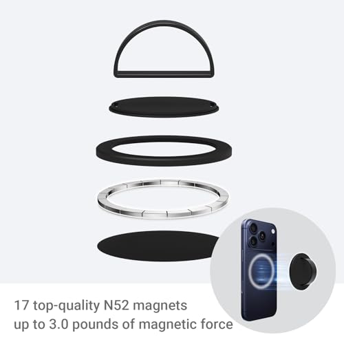 Grat 3 Lite for Magsafe Magnetic Phone Grip, Black - color: Grip-Black
