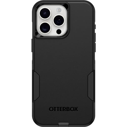 OtterBox iPhone 15 Pro MAX (Only) Commuter Series Case - Black, Slim & Tough, Pocket-Friendly, with Port Protection - color: Black