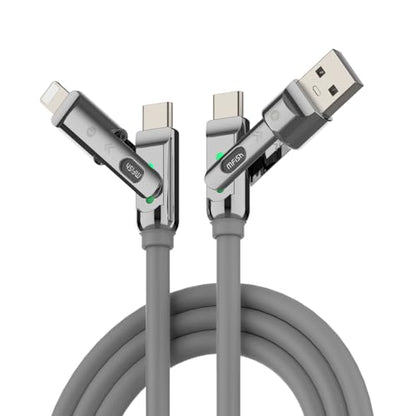 MFish USB C to USB C Cable, 240W 4 in 1 Charging Cable, Grey, 6.6FT - color: Grey, size: 6.6FT(Upgraded)