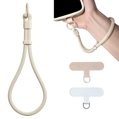 KIMAGIC Minimalist Wrist Strap Phone Lanyard, Anti-Drop, Includes 2 Types of Phone Tabs - color: 01 Creamy White