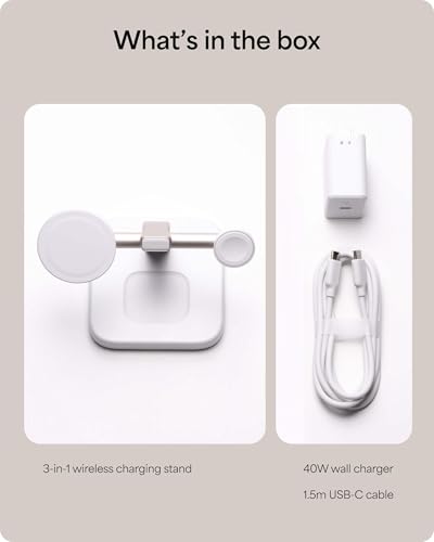 Mophie 3-in-1 Wireless Charging Stand - Qi2-Certified w/Up to 15W Power - color: White, size: 3-in-1 Charging Stand