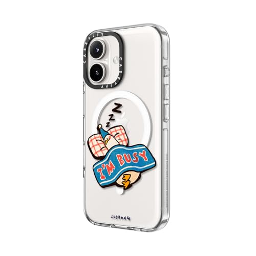 CASETiFY for iPhone 16 Case - Impact Clear Compatible with MagSafe | Not Yellowing | 6.6 ft. 3x Military Grade Drop Protection | I'm so busy | Clear - color: I'm so busy, size: Iphone 16 (6.1")