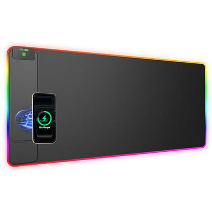 Wireless Charging Mouse Pad Gaming, 31.5"x15.8" Large Desk Mat, Waterproof - color: RGB-31.5"x15.8"