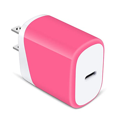 20W USB C Fast Charger for Google Pixel 10a/10 Pro/10 Pro XL/10 Pro Fold/10 9a 9 Fold 9 Pro XL 8a 8 Pro 7a 7 6,Fast Charging Block Travel Cube for iPhone 17 16 15 14 13 12,Samsung Galaxy A17 A16 S26 - color: Rose Red