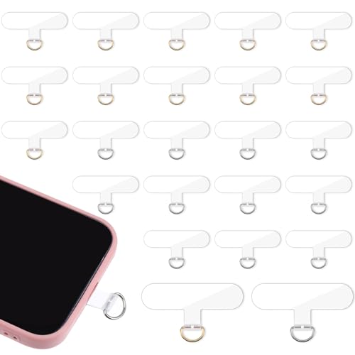 24 Pcs Phone Tether Tab Transparent Universal Phone Lanyard Patch Without Adhesive Lanyard Leash Strap for All