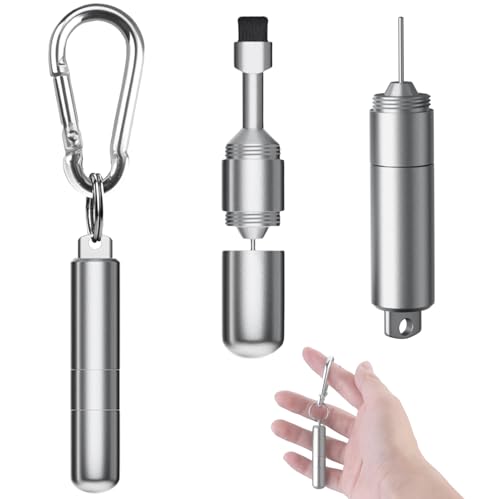 SIM Card Removal Tool - SIM Ejector Pin with Cleaning Brush and Small Carabiner Clip - 2 in 1 EDC Eject Pins Reset Needle for All Cell Phones
