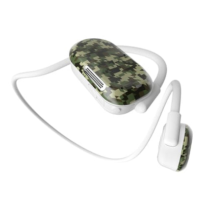 Purity Air Open Ear Headphones - True Air Conduction Wireless Bluetooth Open Ear Earbuds with Dual Mic for iPhone/Android - Secured Long Wearing Comfort, Sports Sweat Resistant (PLCE163) - color: Pixel Camouflage