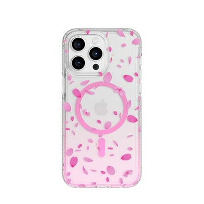 Tech21 FlexQuartz Phone case for iPhone 15 Pro Max - Compatible with MagSafe - 15x Military Standard Protection - Cherry Blossom Design - color: Pink, size: iPhone 15 Pro Max