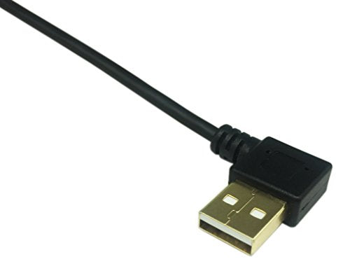 CERRXIAN 9 inch Gold Plated USB Left & Right Angle 3.0 Type C Male to Left Angle USB Type A 2.0 Male Fast Charge and Data Sync Cable L