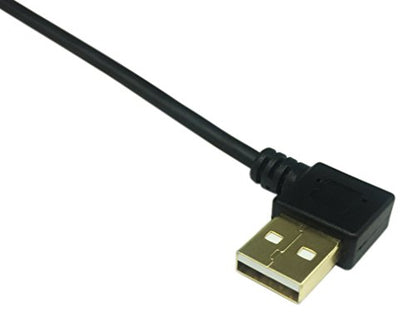 CERRXIAN 9 inch Gold Plated USB Left & Right Angle 3.0 Type C Male to Left Angle USB Type A 2.0 Male Fast Charge and Data Sync Cable L