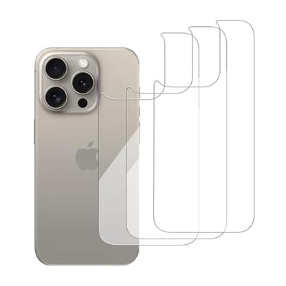 3 Pack Glass Back Screen Protector for iPhone 15 Pro/14 Pro 6.1 Inch - size: iPhone 15 pro / 14 Pro
