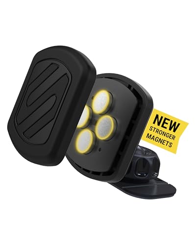 Scosche Magnetic Phone Holder for Car Dashboard with Extra Strong Magnet, Thick Metal Plate & 360° Rotation, Secure Cell Phone Car Mount for Large Phones Compatible with iPhone, Samsung, Not MagSafe - size: 1 Pack, style: Extra Strength - Dash