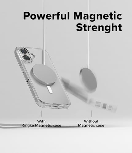 Ringke for iPhone 16 Plus Case [Fusion Magnetic Matte Clear] | Compatible with MagSafe, Oil & Dirt Resistant, Anti-Fingerprint Technology Prevents Oily Smudges, Feels Velvety Soft - size: iPhone 16 Plus